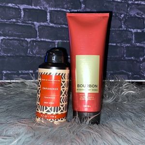 BATH & Body Works BHM EMPOWERED TEAKWOOD Body & BourbonBody Cream BUNDLE